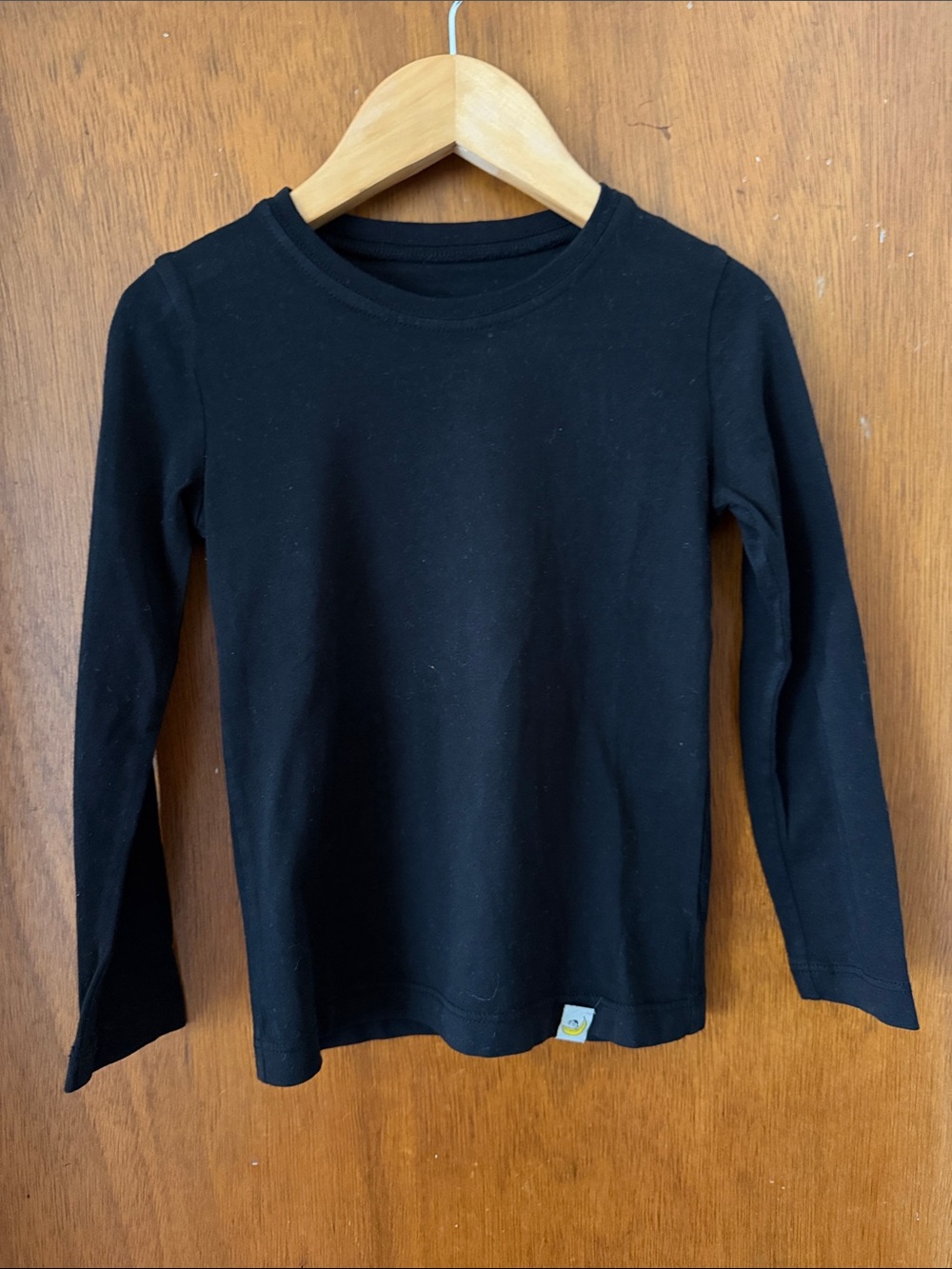 Kids Black Long-Sleeve Crew Tee